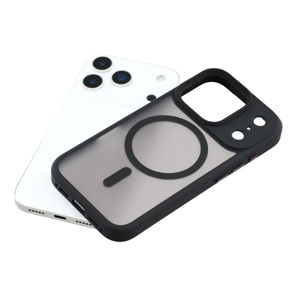 For iPhone 17 Pro Max Case Compatible with MagSafe TPU + PC Rubberized Finish Phone Cover - Black - 6