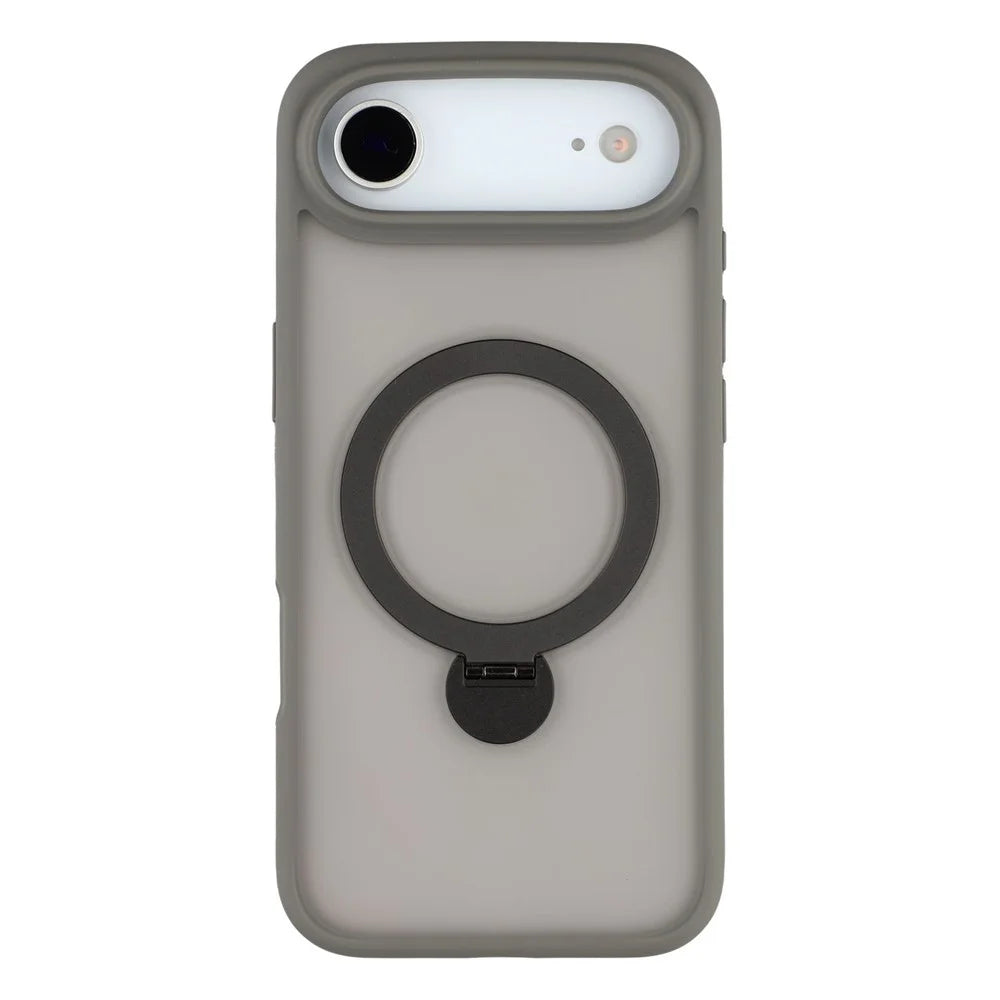 For iPhone Air Case Rotating Kickstand TPU + PC Magnetic Phone Cover - Grey - 3