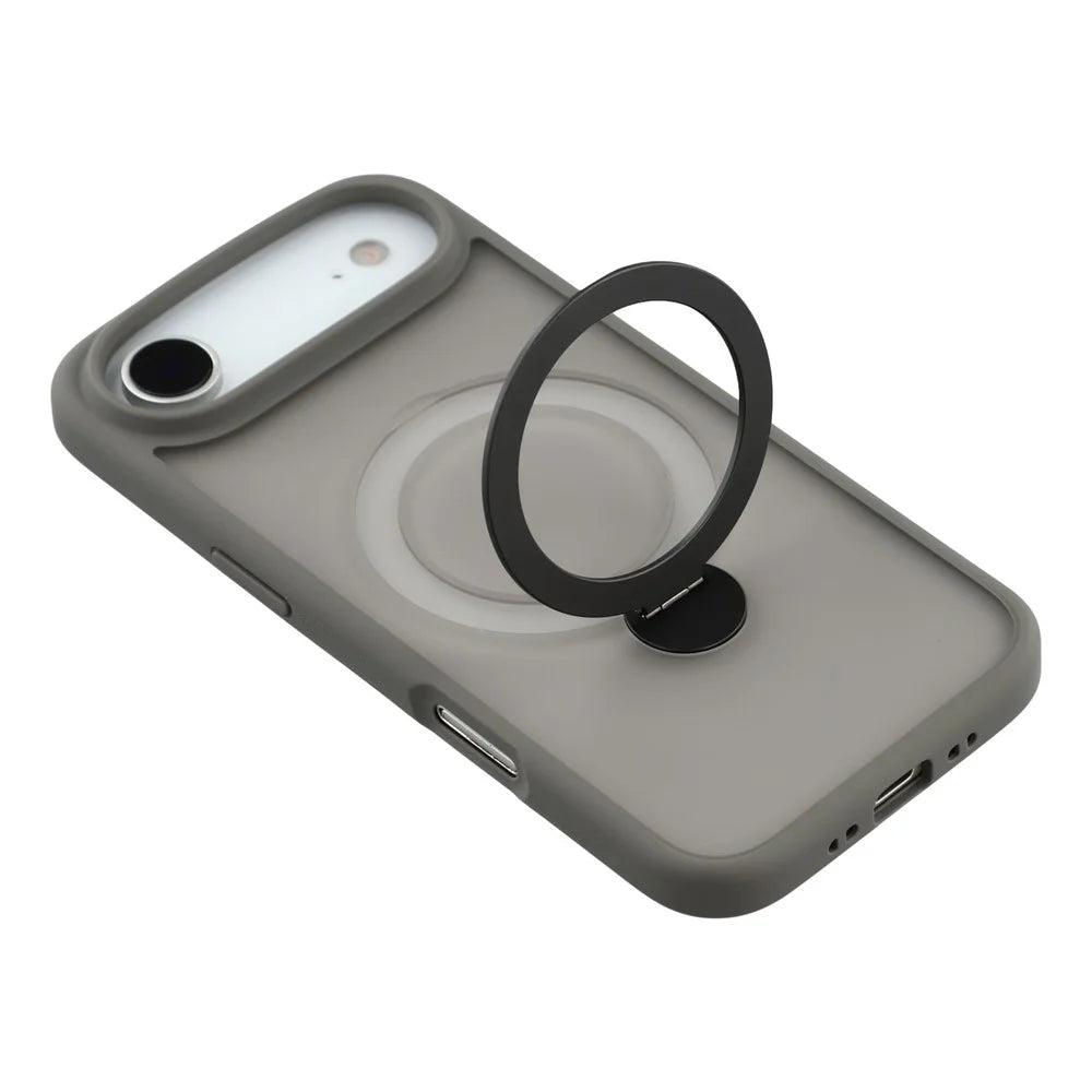 For iPhone Air Case Rotating Kickstand TPU + PC Magnetic Phone Cover - Grey - 5