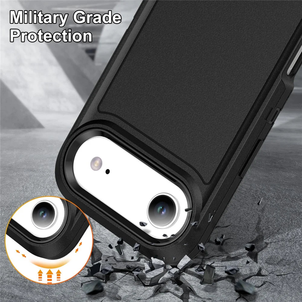 For iPhone Air Case PC + Silicone + EVA 3 in 1 Shockproof Phone Cover - Black + Black - 5
