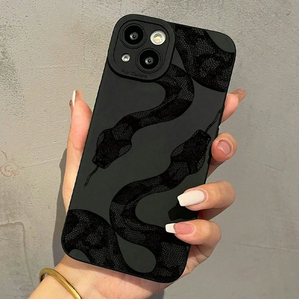 For iPhone 15 Case Snake Pattern TPU Phone Cover - 2