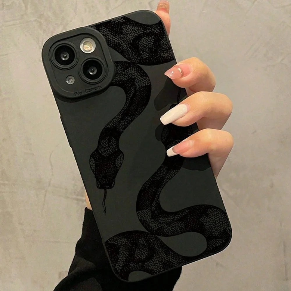 For iPhone 15 Case Snake Pattern TPU Phone Cover - 4