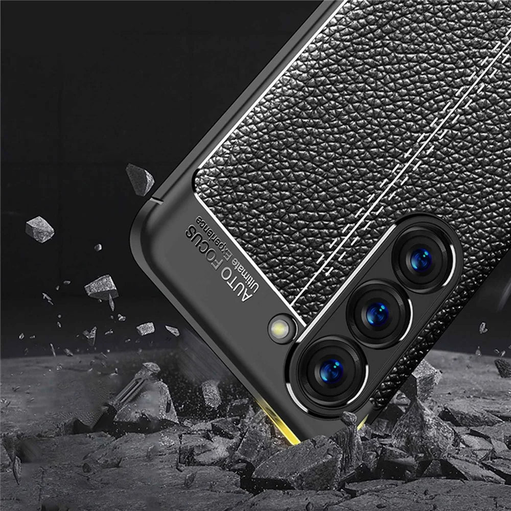 Litchi Texture Anti-drop Protective Case for Samsung Galaxy S23, Fingerprint-proof Cell Phone Cover - Black - 4