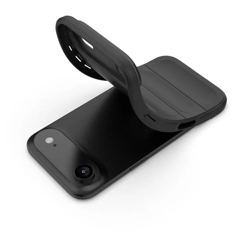 WANLONFENG For iPhone Air TPU Case  HD Series Anti Slip Phone Cover with Tempered Glass - Black - 5