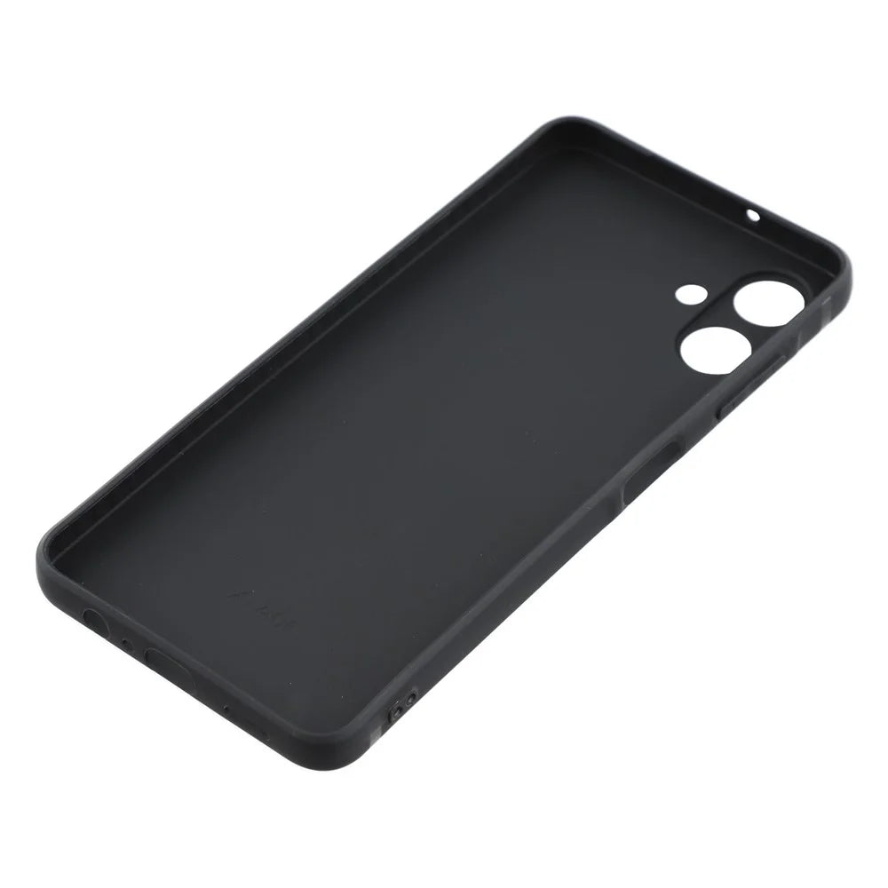 For Samsung Galaxy A08 5G / A08 4G / A07 4G Case Precise Cutouts Straight Edge TPU Shockproof Phone Cover - Black - 5