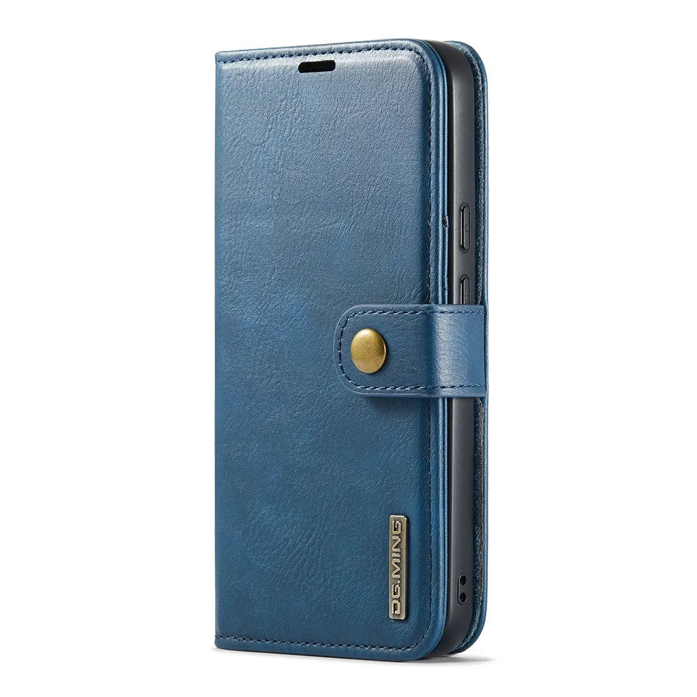 DG.MING for Google Pixel 10 Pro  /  Pixel 10 Case Detachable Split Leather Phone Cover - Blue - 7