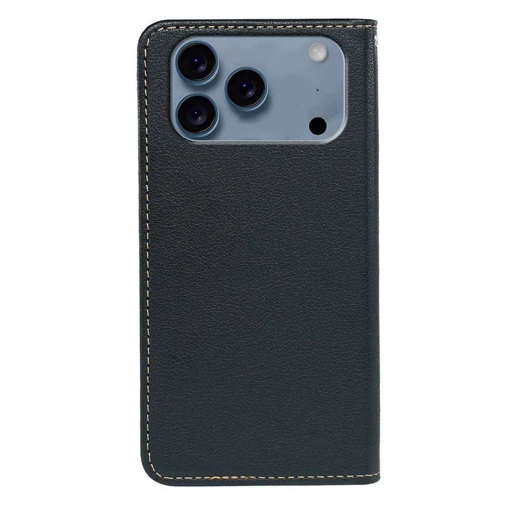 For iPhone 17 Pro Max Case Wallet RFID Blocking Leather Phone Cover Strong Magnetic Closure - Black - 5