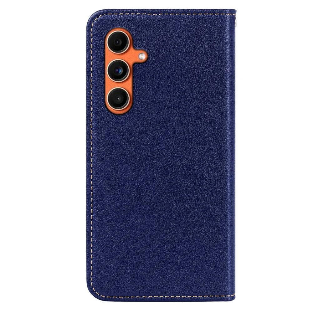 For Samsung Galaxy S25 FE Case Wallet RFID Blocking Leather Phone Cover Strong Magnetic Closure - Blue - 7