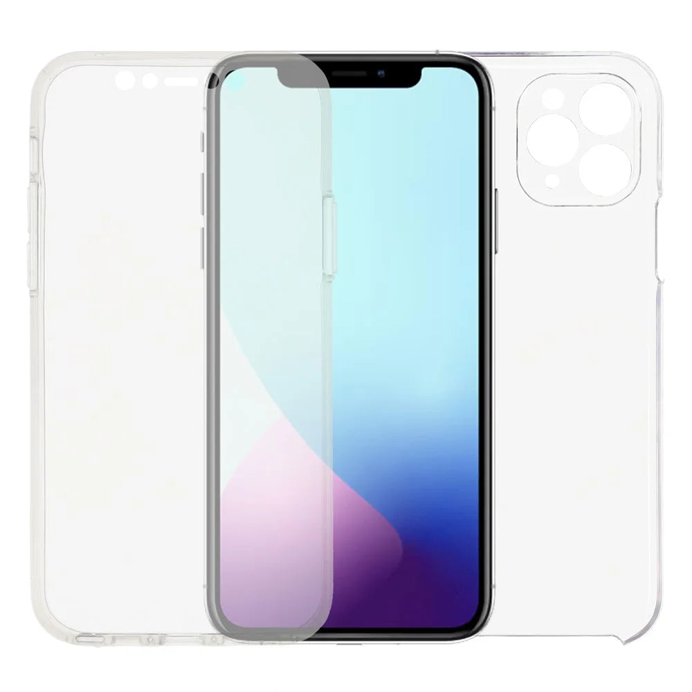 For iPhone 11 Pro Case TPU Frame Clear Acrylic Back Phone Cover with PET Film - 1