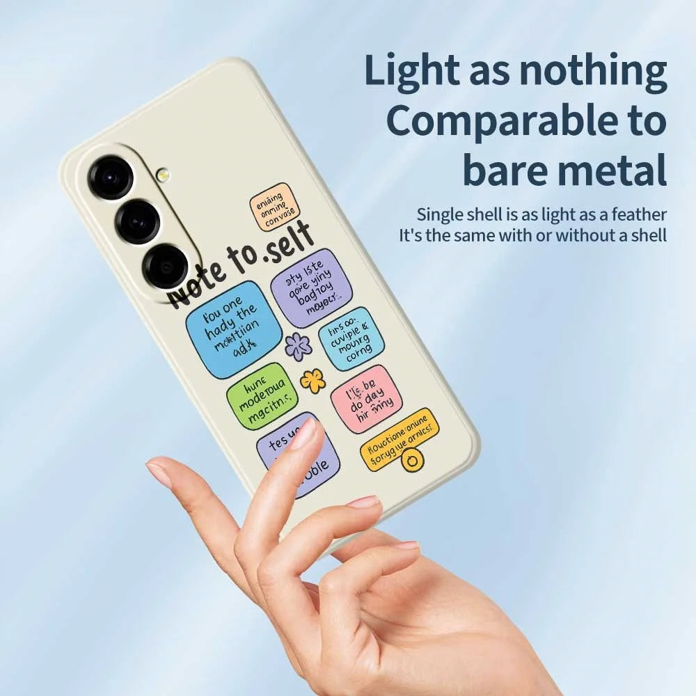 For Samsung Galaxy A56 5G Case Colored Sticky Notes Pattern Printing Straight Edge TPU Phone Back Cover - Beige - 3
