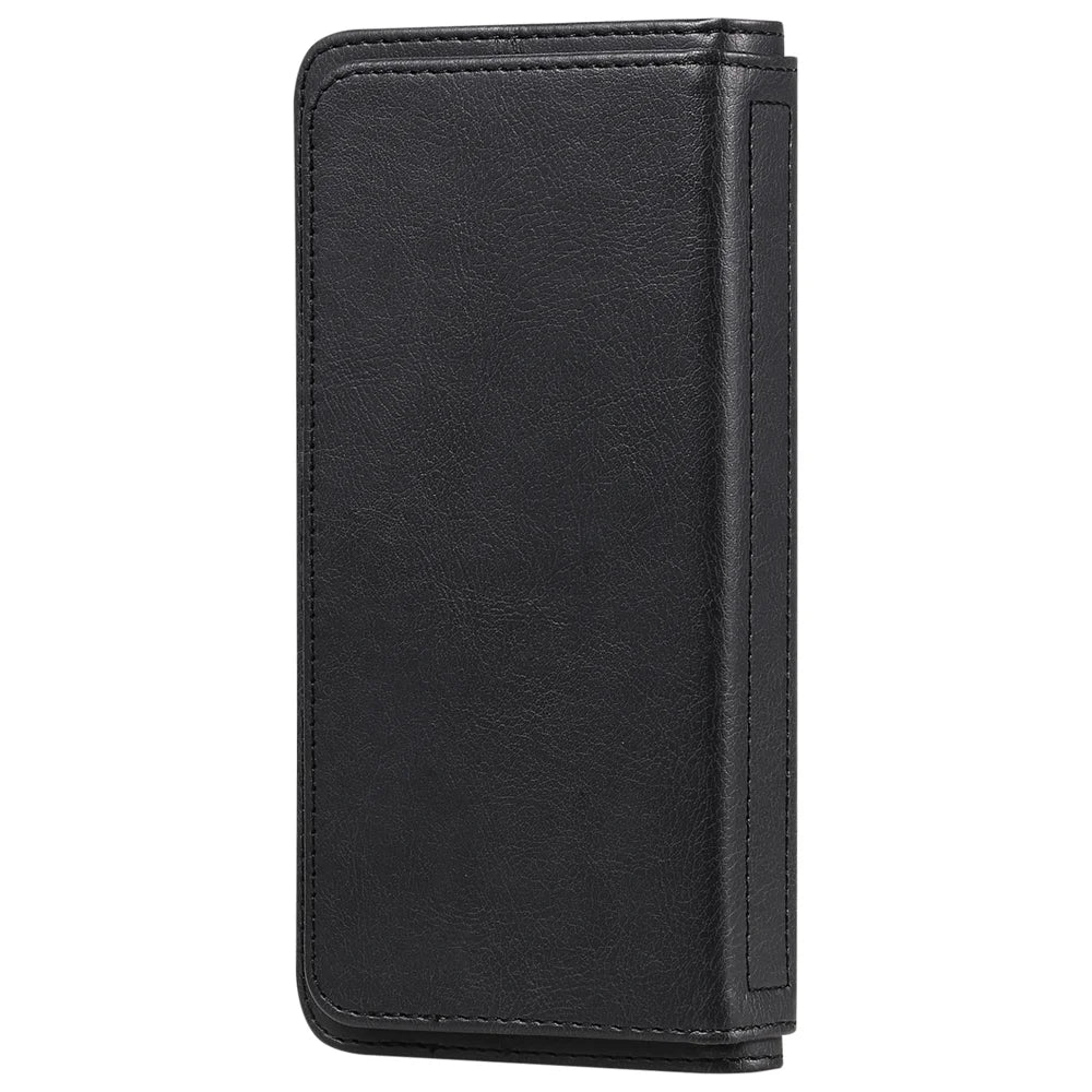 For iPhone 18 Pro / 17 Pro Leather Case with 10 Card Holder Phone Cover Stand - Black - 7