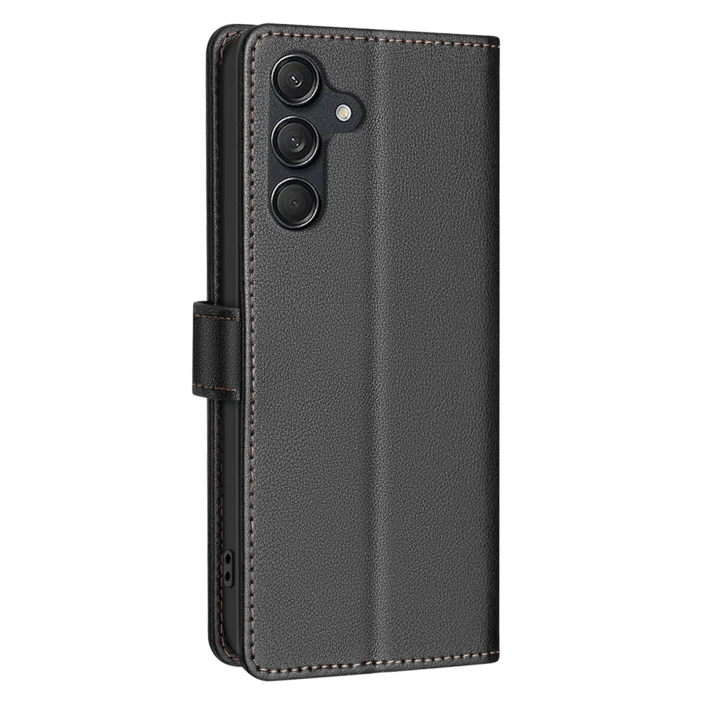 BINFEN COLOR For Samsung Galaxy M36 5G Leather Case  BF32 Wallet RFID Blocking Phone Cover - Black - 3