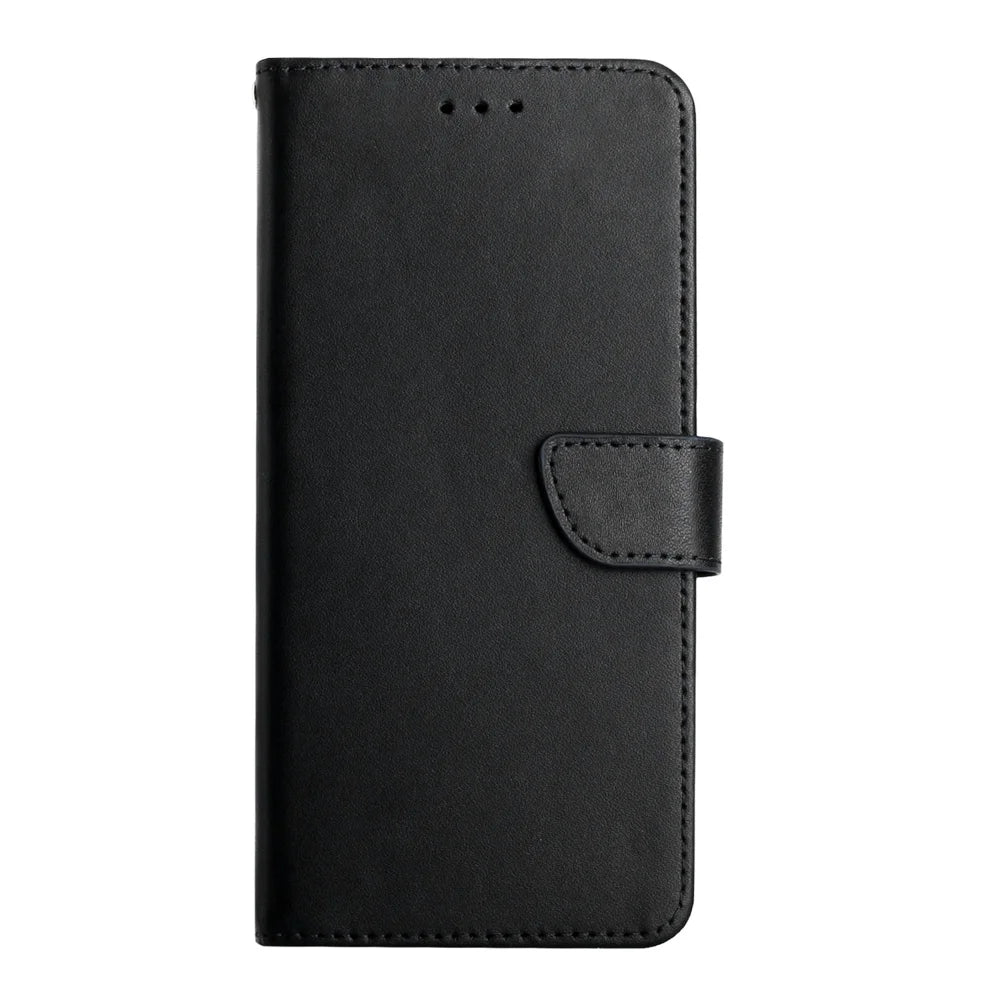 For Samsung Galaxy M36 5G Case Genuine Cow Leather Phone Cover Nappa Texture - Black - 2
