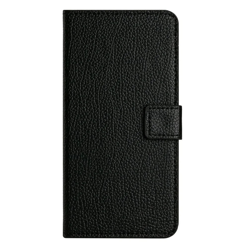 For Samsung Galaxy S25 FE Case PU Leather Wallet Phone Cover Litchi Texture, Black - 4