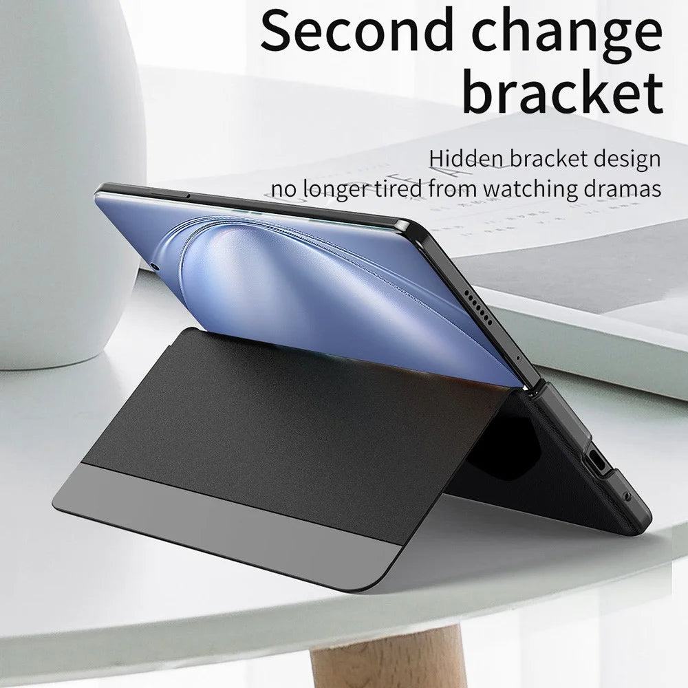 For vivo X Fold5 5G Case View Window PU Leather Stand Smart Phone Cover - Black - 2