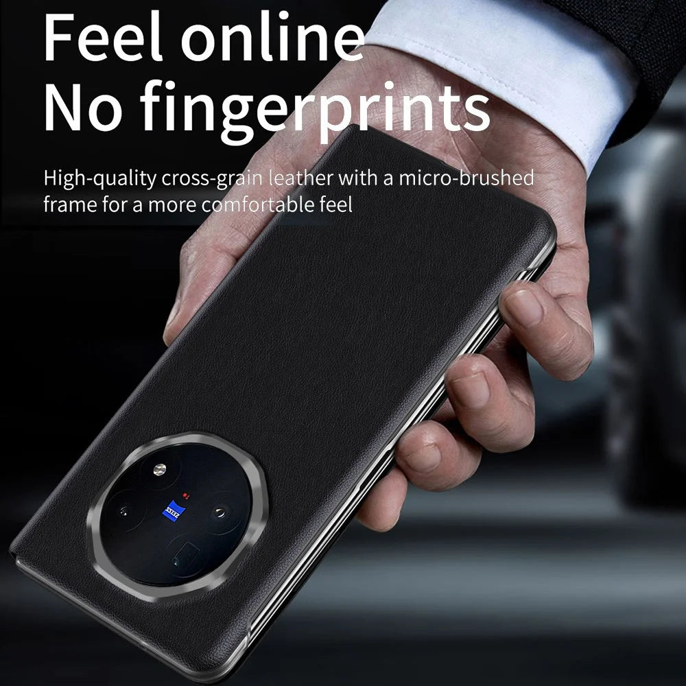 For vivo X Fold5 5G Case View Window PU Leather Stand Smart Phone Cover - Black - 4