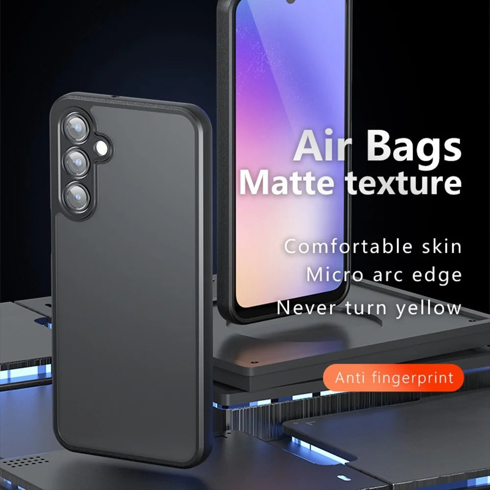 For Samsung Galaxy F16 5G / M16 5G Case Skin-Touch TPU + PC Matte Phone Back Cover, Transparent Black - 2