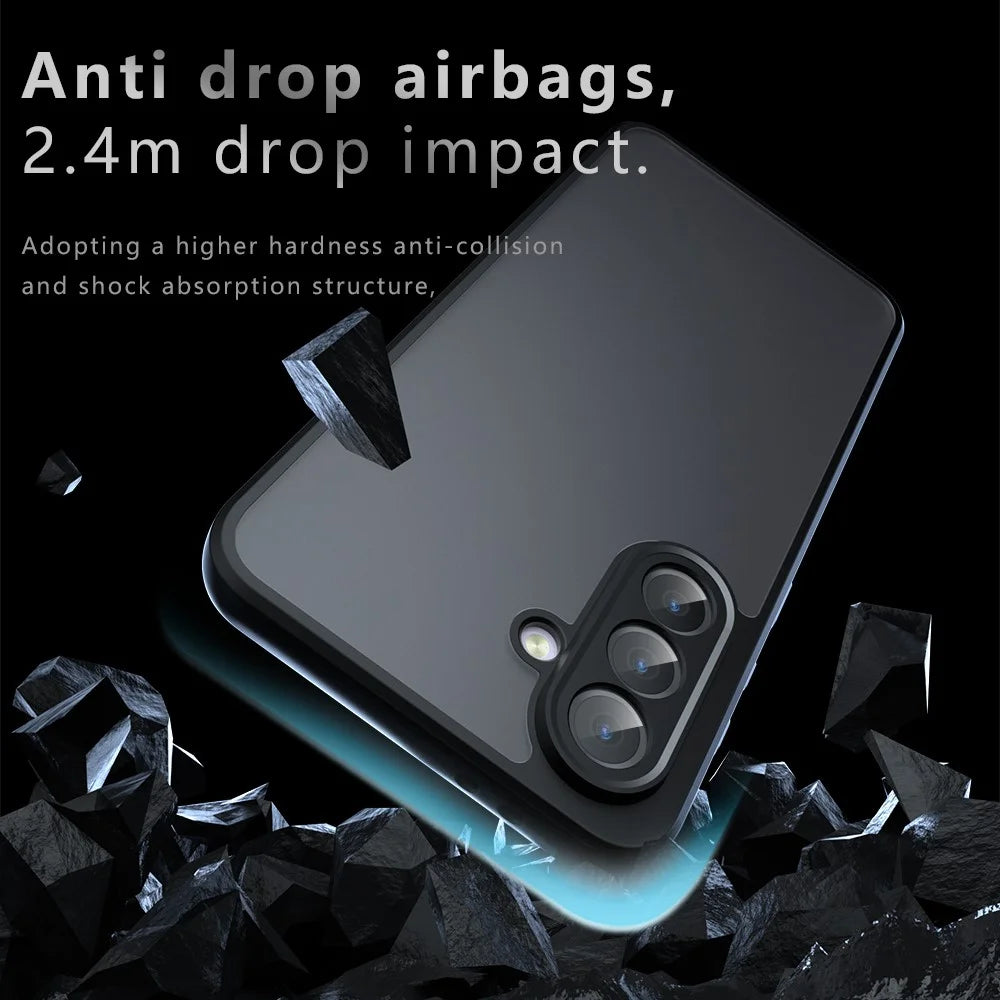For Samsung Galaxy A26 5G Case Skin-Touch TPU + PC Matte Phone Back Cover, Transparent Black - 4