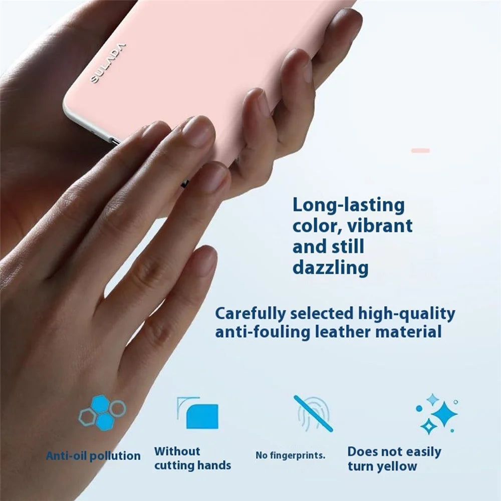 SULADA For vivo X Fold5 5G Case Leather Back Cover Magnetic Case Hinge Protection - Pink - 7