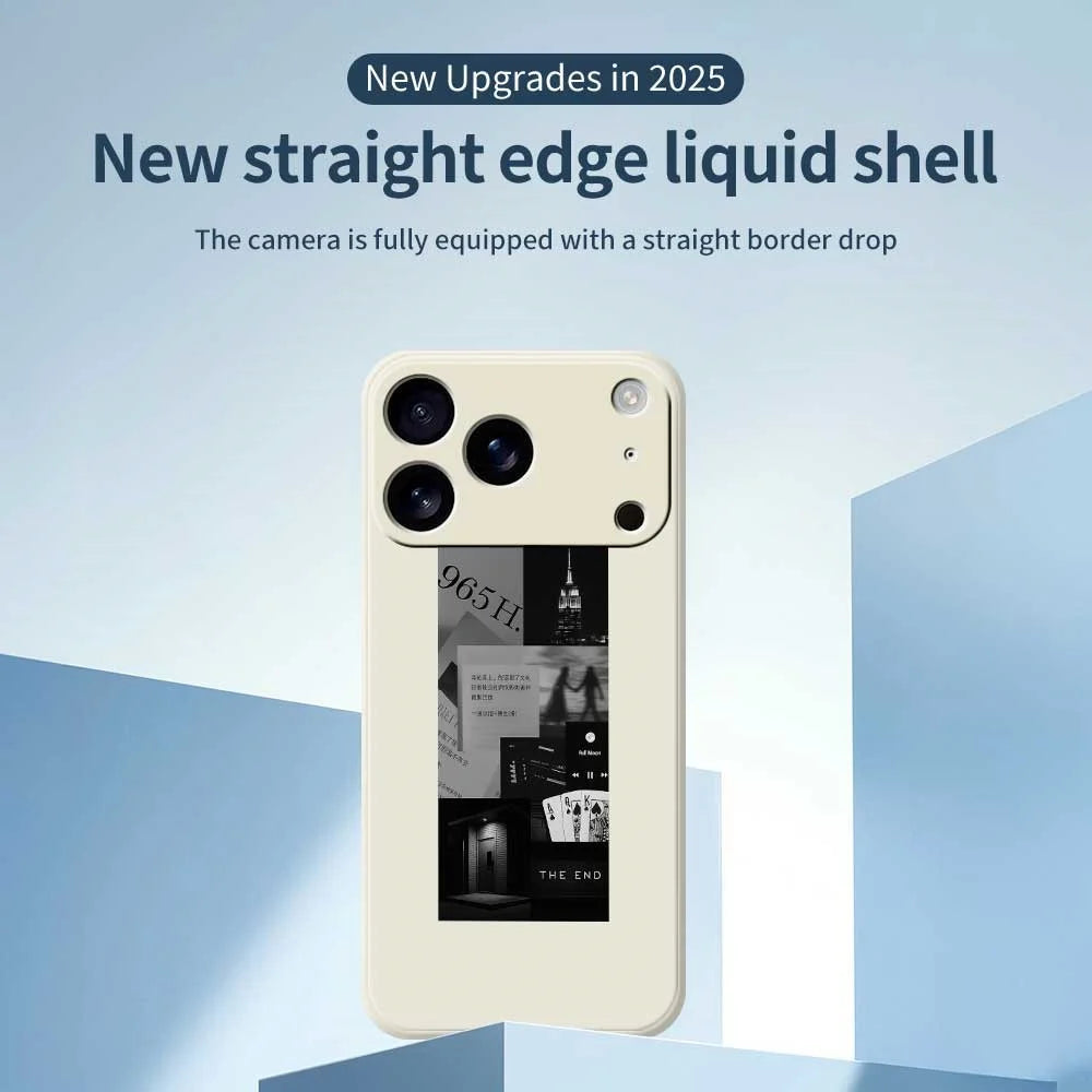 For iPhone 18 Pro Max / 17 Pro Max Case Stitching Photos Pattern Printing Straight Edge TPU Phone Back Cover - Beige - 2