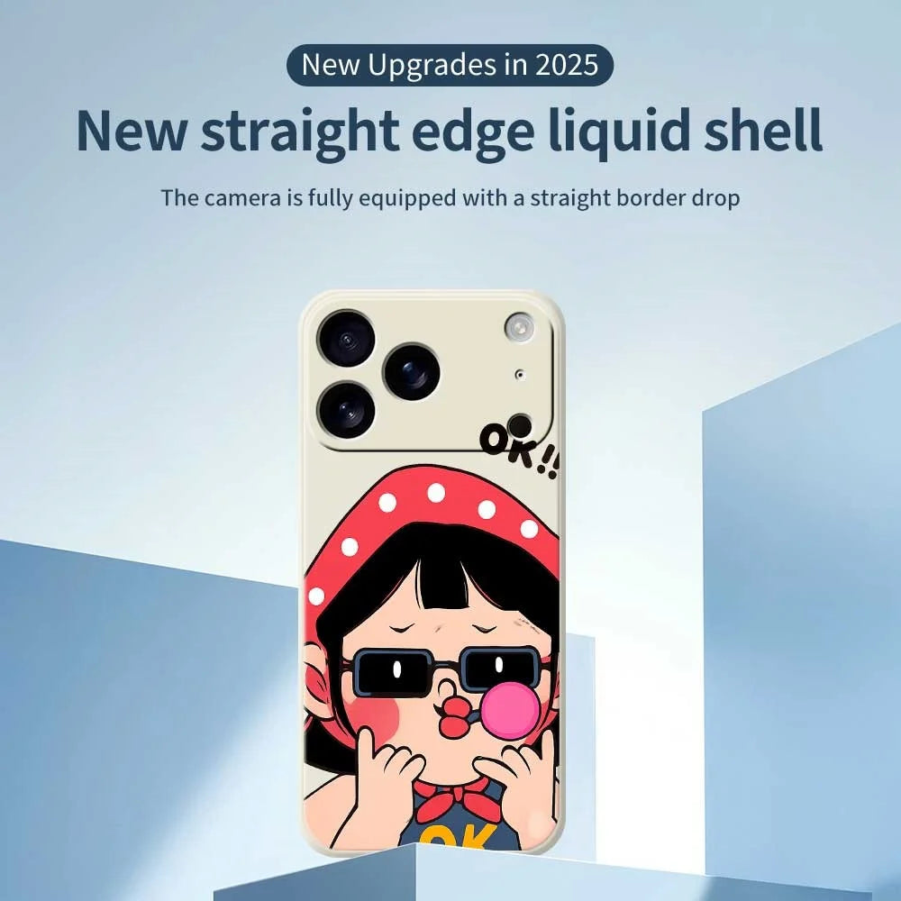 For iPhone 18 Pro / 17 Pro Case Cute Kid Pattern Printing Straight Edge TPU Phone Back Cover - Green - 2