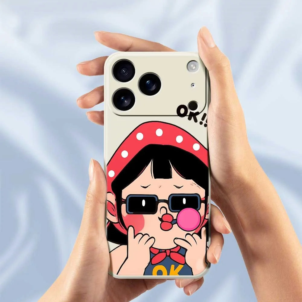 For iPhone 18 Pro / 17 Pro Case Cute Kid Pattern Printing Straight Edge TPU Phone Back Cover - Green - 4