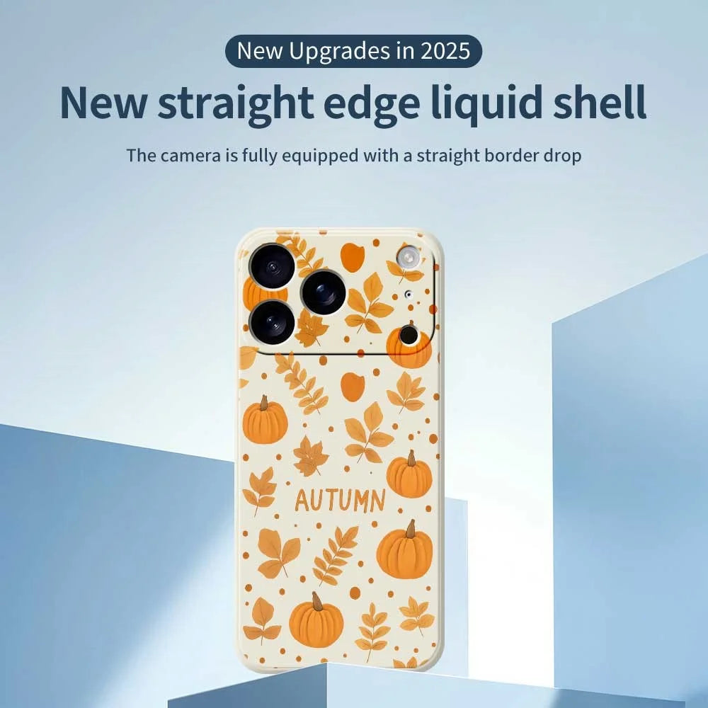 For iPhone 18 Pro / 17 Pro Case Autumn Theme Pattern Printing Straight Edge TPU Phone Back Cover - Black - 2