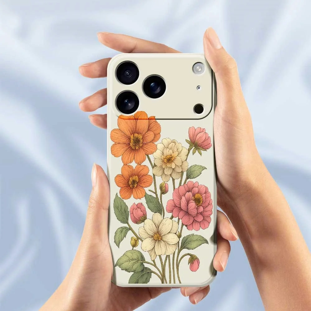 For iPhone 18 Pro / 17 Pro Case Beautiful Flowers Pattern Printing Straight Edge TPU Phone Back Cover - Green - 4