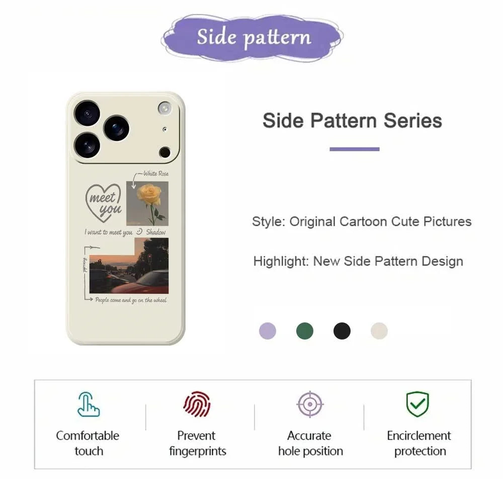 For iPhone 18 Pro / 17 Pro Case Meet You Photo Pattern Printing Straight Edge TPU Phone Back Cover - Beige - 2