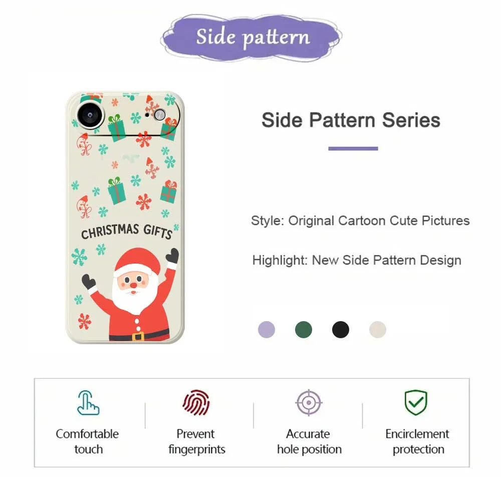 For iPhone Air Case Christmas Gifts Pattern Printing Straight Edge TPU Phone Back Cover - Beige - 2