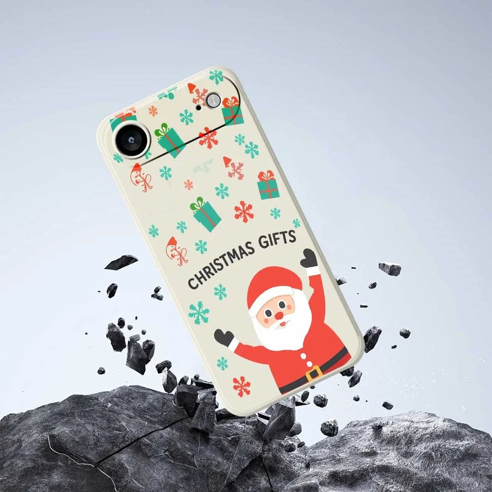 For iPhone Air Case Christmas Gifts Pattern Printing Straight Edge TPU Phone Back Cover - Beige - 7