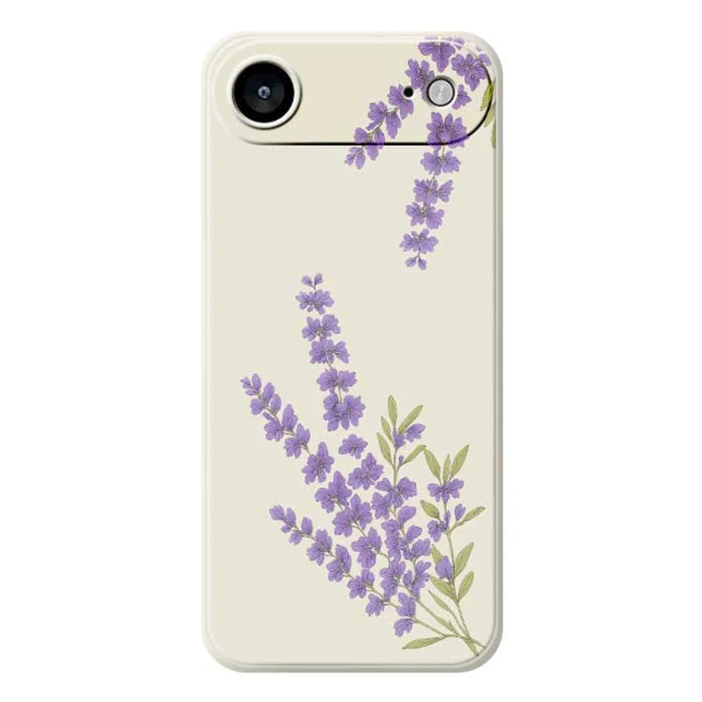For iPhone Air Case Lavender Pattern Printing Straight Edge TPU Phone Back Cover - Beige - 1