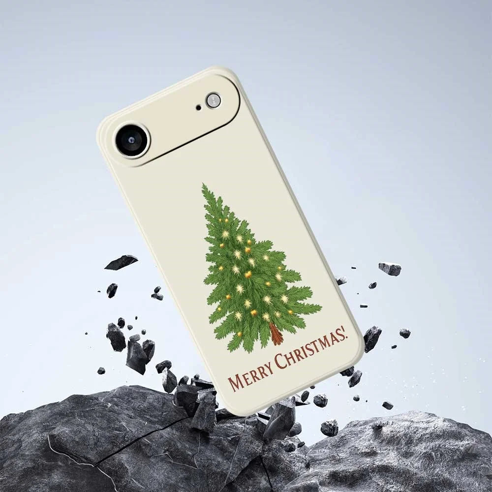 For iPhone Air Case Christmas Tree Pattern Printing Straight Edge TPU Phone Back Cover - Beige - 7