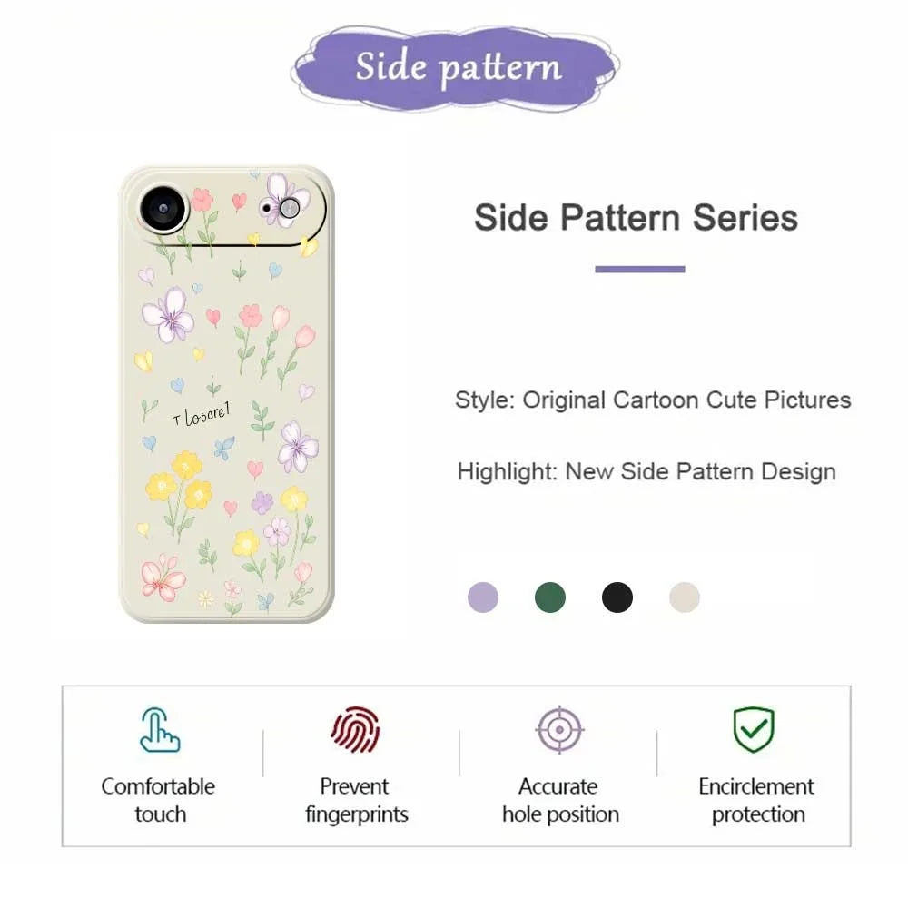 For iPhone Air Case Small Flowers Pattern Printing Straight Edge TPU Phone Back Cover - Beige - 2