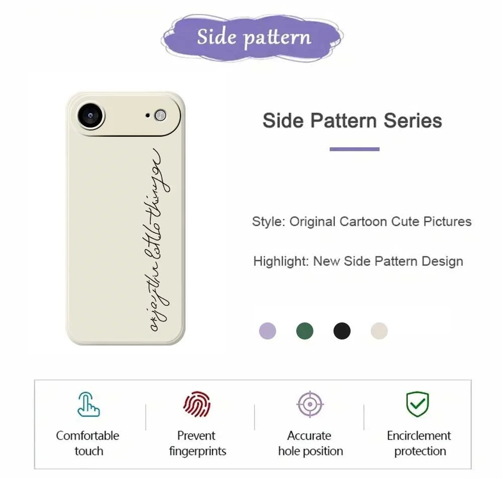 For iPhone Air Case WordArt Pattern Printing Straight Edge TPU Phone Back Cover - Beige - 2