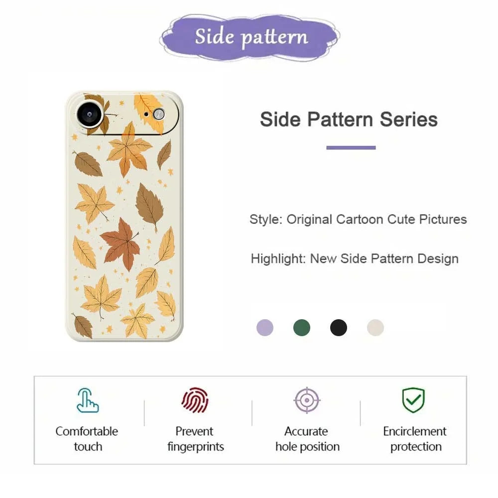 For iPhone Air Case Maple Leaves Pattern Printing Straight Edge TPU Phone Back Cover - Beige - 2
