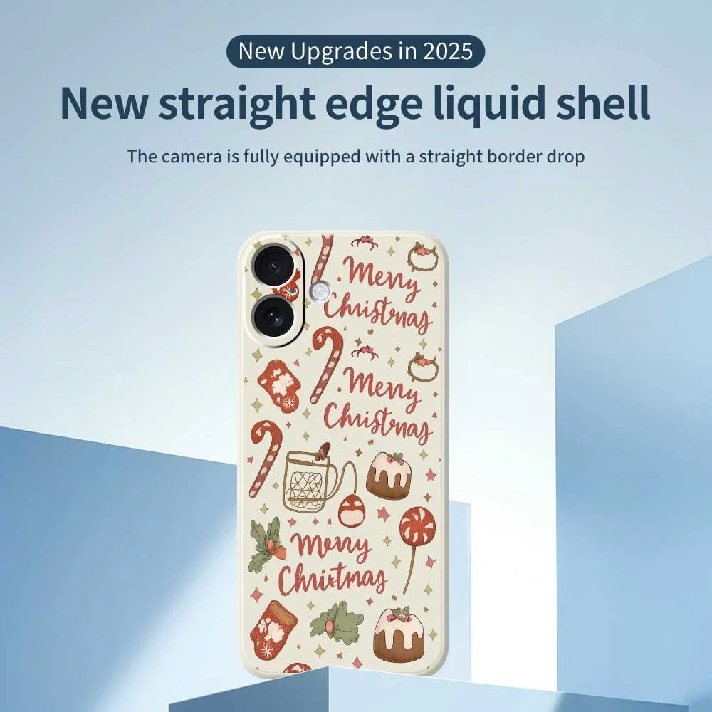 For iPhone 17 Case Christmas Snowman Pattern Printing Straight Edge TPU Phone Back Cover - Beige - 3