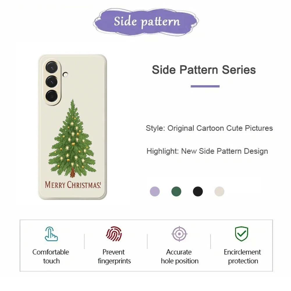 For Samsung Galaxy A36 5G Case Christmas Tree Pattern Printing Straight Edge TPU Phone Back Cover - Beige - 2