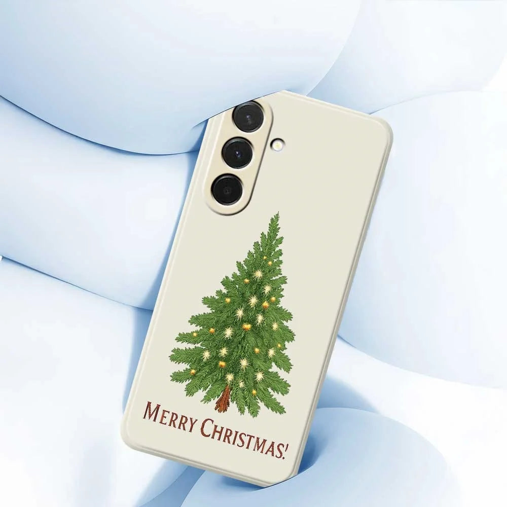 For Samsung Galaxy A36 5G Case Christmas Tree Pattern Printing Straight Edge TPU Phone Back Cover - Beige - 5