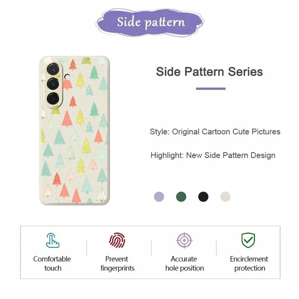 For Samsung Galaxy A36 5G Case Colorful Trees Pattern Printing Straight Edge TPU Phone Back Cover - Beige - 2