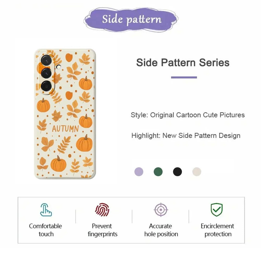 For Samsung Galaxy A36 5G Case Autumn Theme Pattern Printing Straight Edge TPU Phone Back Cover - Beige - 2
