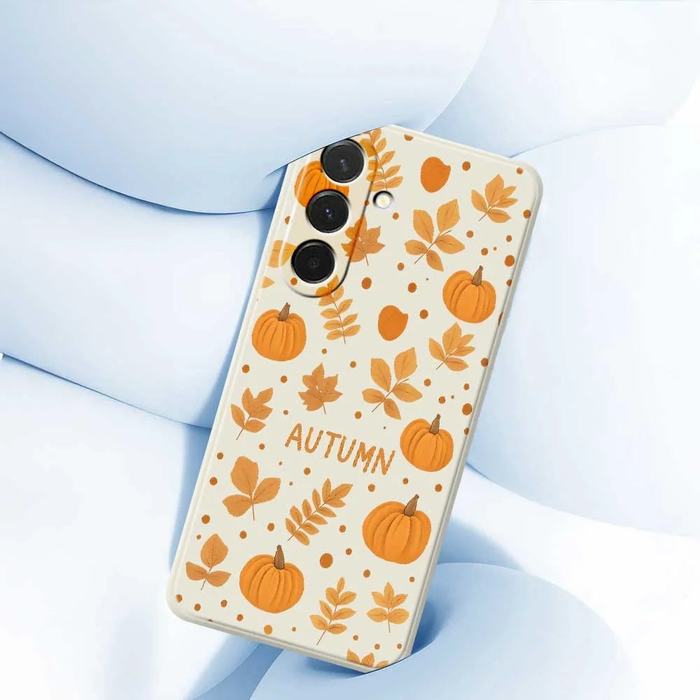 For Samsung Galaxy A36 5G Case Autumn Theme Pattern Printing Straight Edge TPU Phone Back Cover - Beige - 5