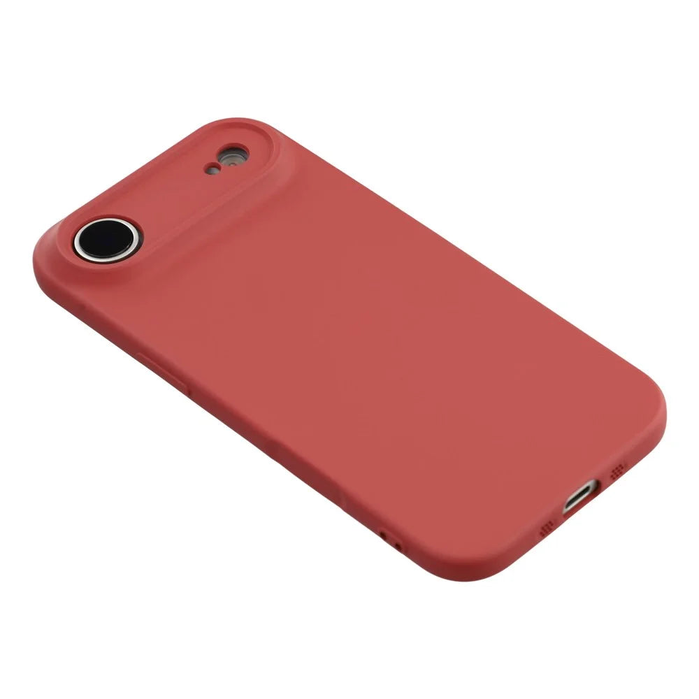 For iPhone Air Case TPU Back Soft Anti-Scratch Fiber Lining Phone Cover - Hawthorn Red - 4