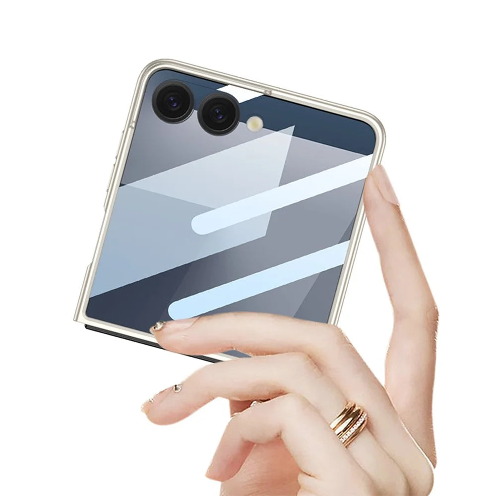 GKK For Samsung Galaxy Z Flip7 5G Magnetic Case Ultra Slim Protective Phone Cover with Screen Protector - Titanium Grey - 2