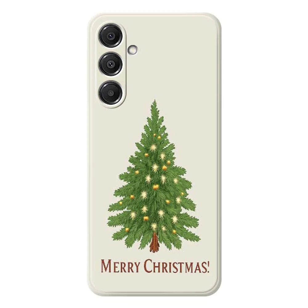 For Samsung Galaxy A16 5G  /  4G Case Christmas Tree Pattern Printing Straight Edge TPU Phone Back Cover - Beige - 1