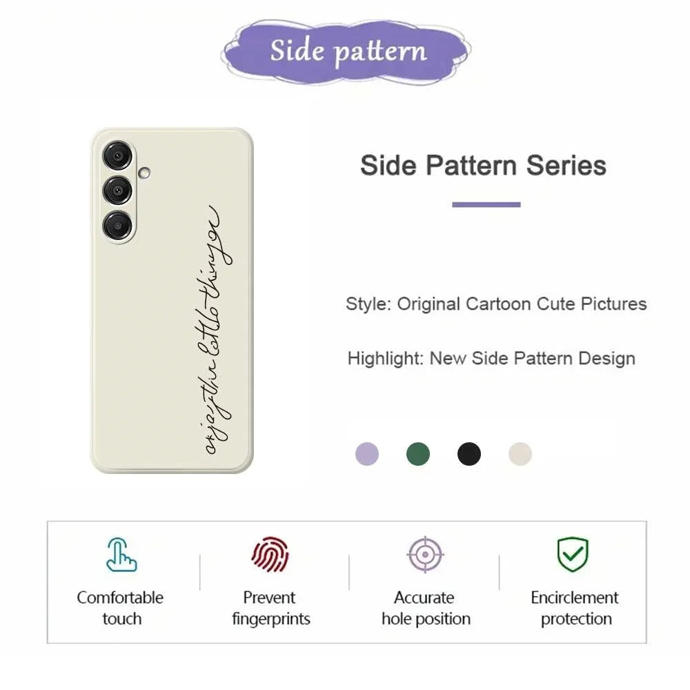 For Samsung Galaxy A16 5G  /  4G Case WordArt Pattern Printing Straight Edge TPU Phone Back Cover - Beige - 2