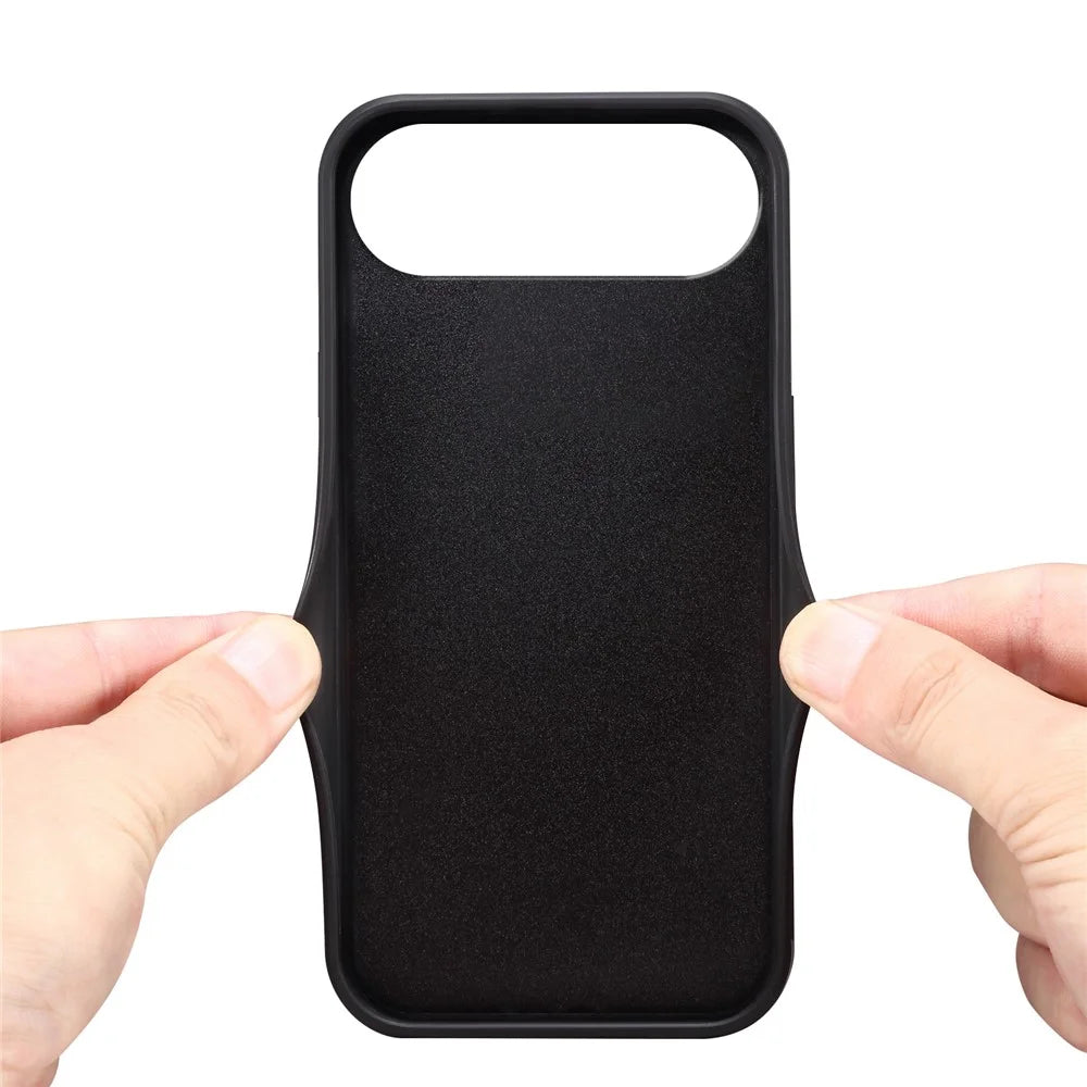 DENIOR For iPhone Air Case Dual Card Slots PU Leather + TPU + PC Phone Cover - Black - 4