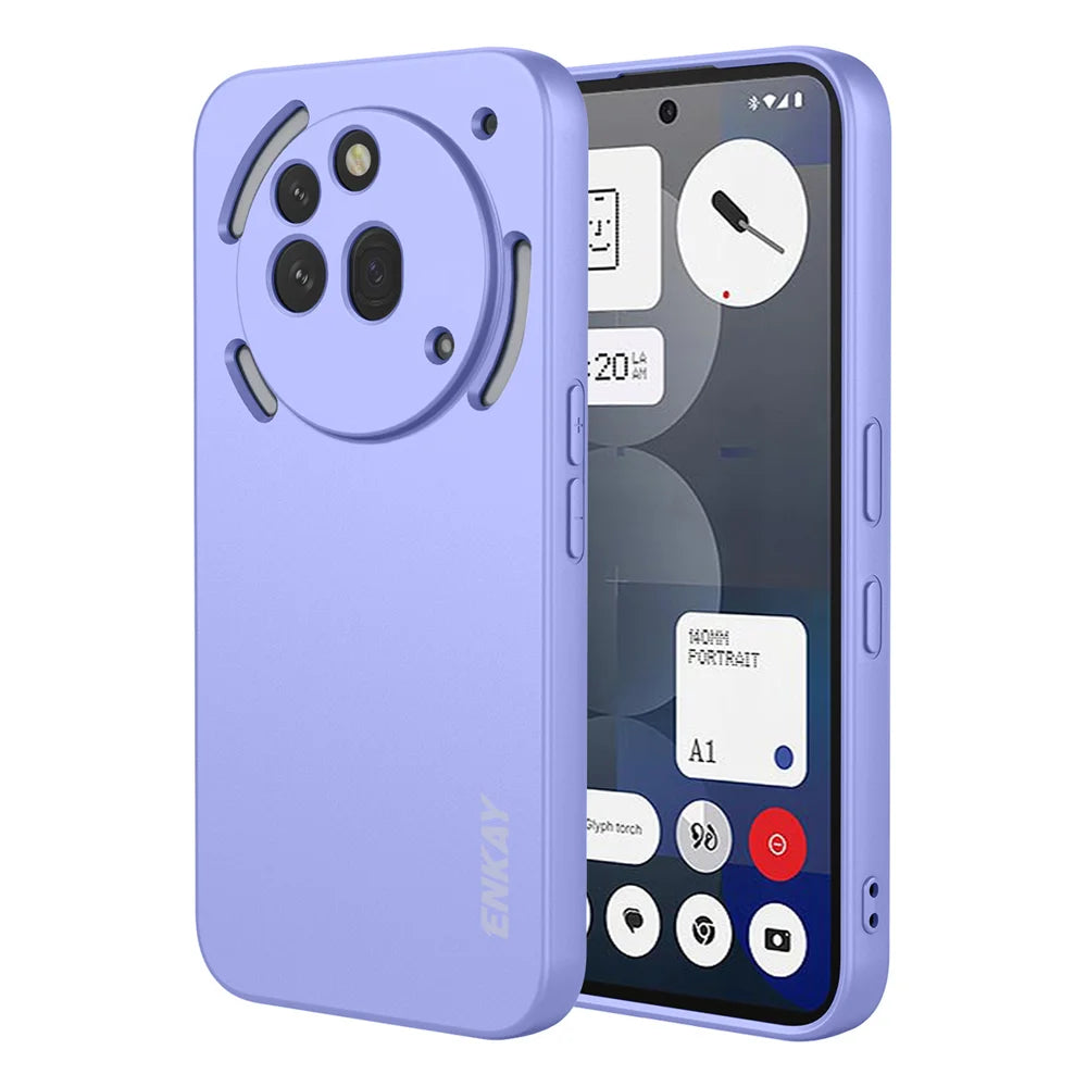ENKAY HAT PRINCE For Nothing Phone (3a) Silicone Case   Straight Edge Cell Phone Back Cover - Purple - 1