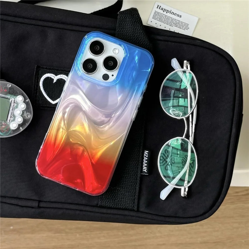 For iPhone 15 Pro Case Double-Sided IMD TPU Shockproof Phone Cover - Blue - 2