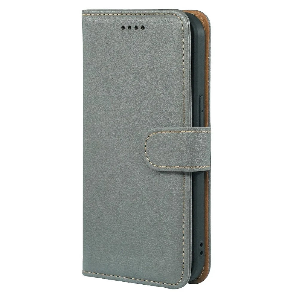 For OnePlus 13T 5G Case RFID Blocking Wallet Litchi Texture Leather Phone Cover Magnetic Clasp - Grey - 6